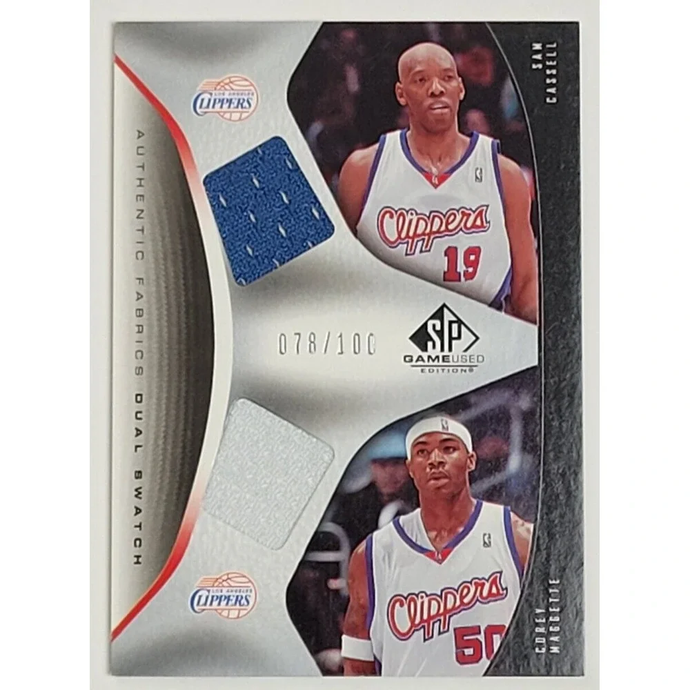 2006-07 UD SP‎ GAME USED SAM CASSELL COREY MAGGETTE AUTHENTIC FABRICS JSY #D 100
